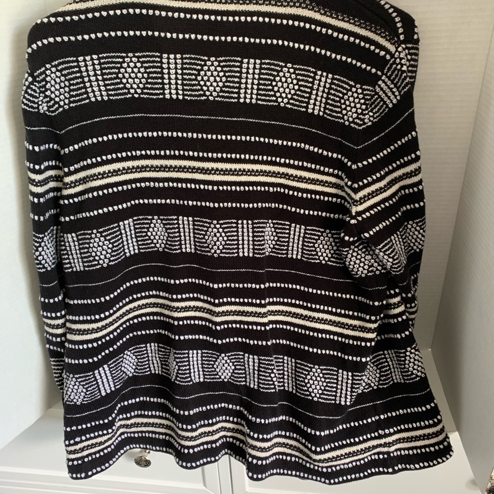 Loft Outlet Black & White Open Cardigan - Large - Picture 4 of 4